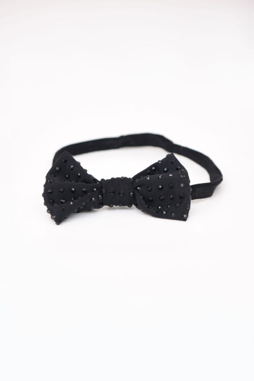 Black Crystal Bow Stretchy Headband