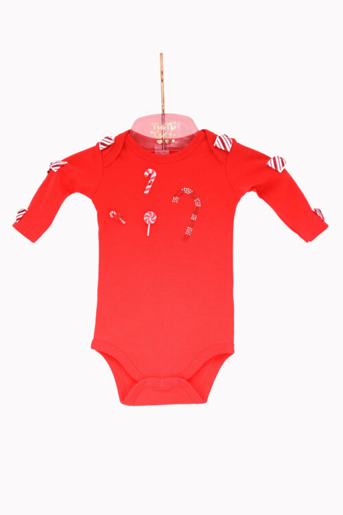 Crystal Candy Cane Cotton Onesie