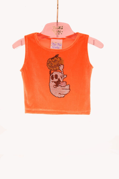 Crystal Ghost & Pumpkin Luxe Velvet Tank Top