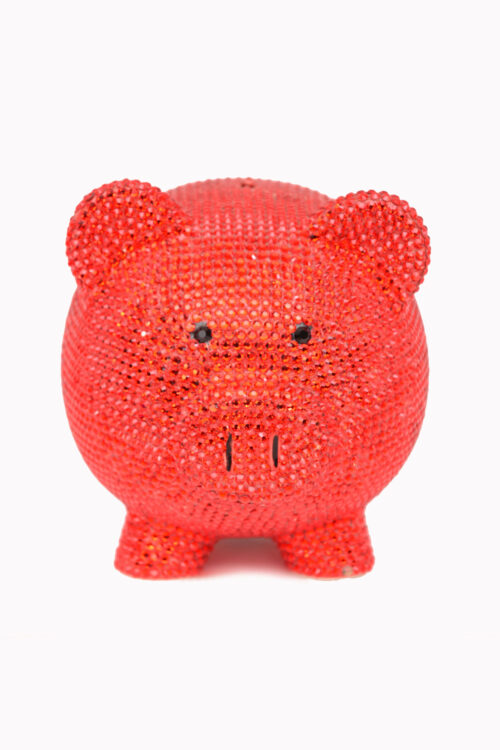 Medium Red Crystal Piggy Bank