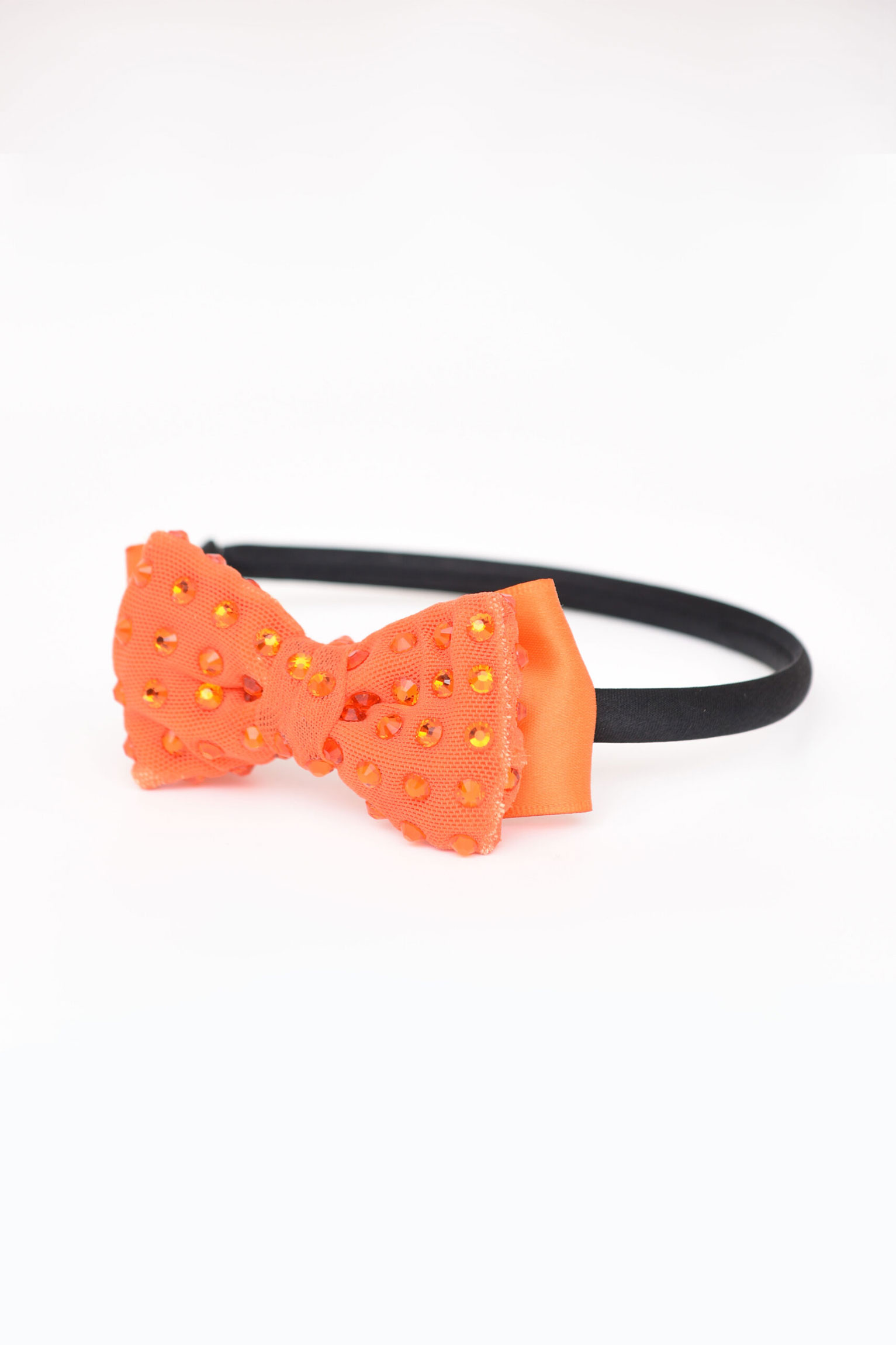 Orange Crystal Bow Headband