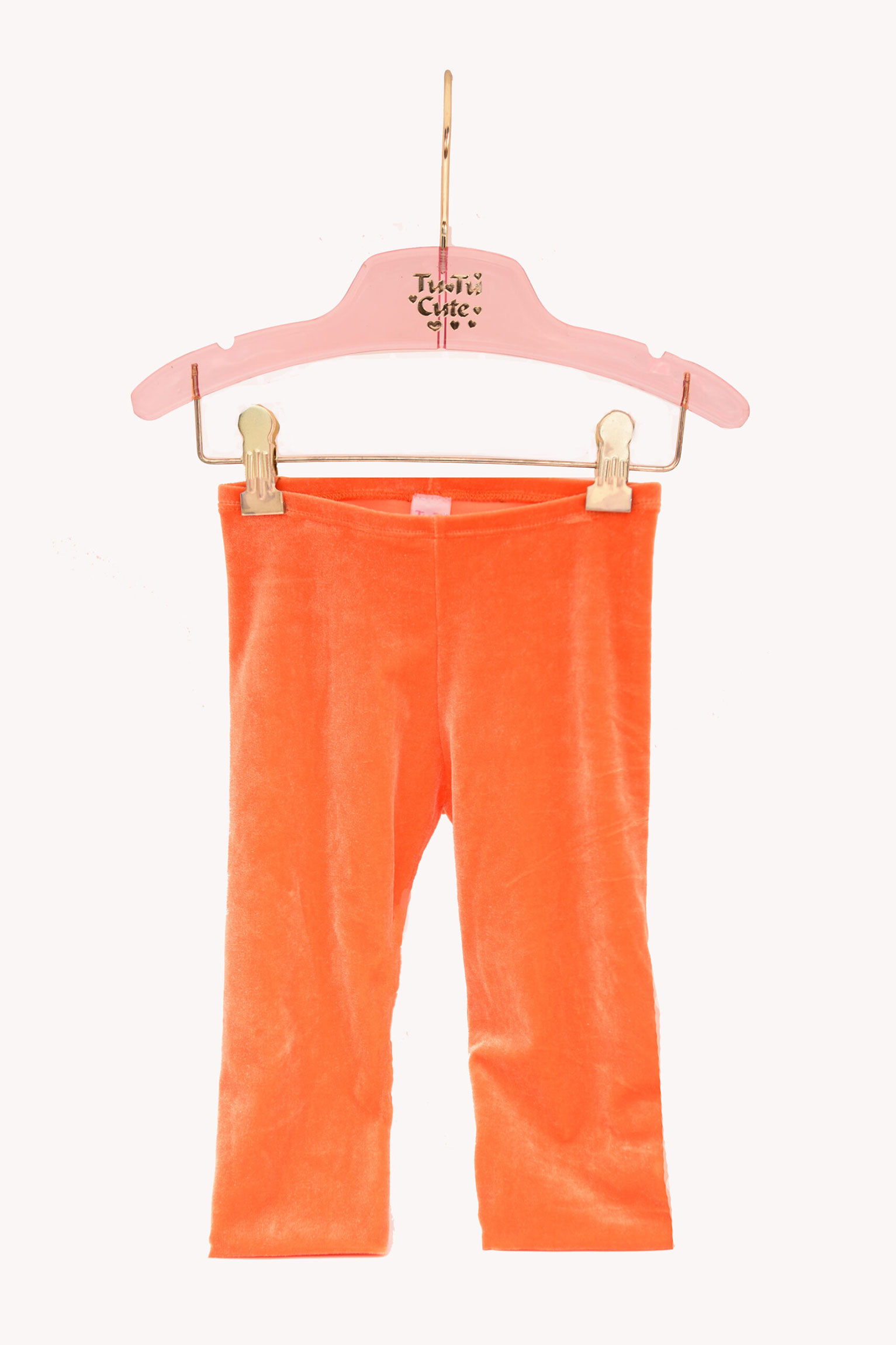 Orange Luxe Velvet Leggings