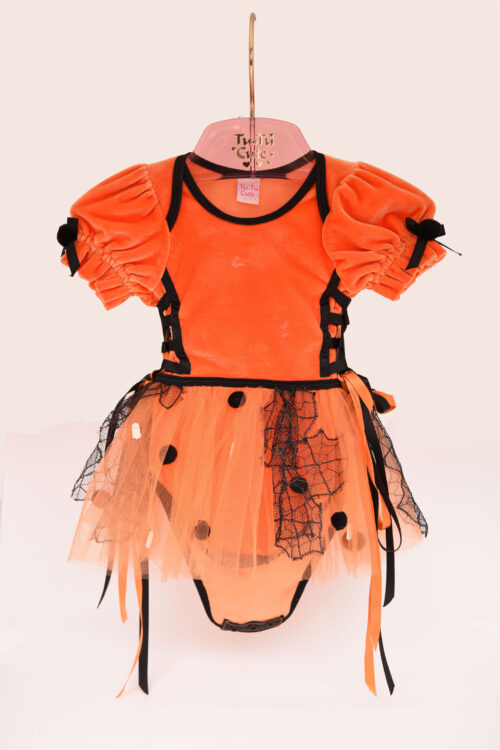 Orange Luxe Velvet Onesie Dress