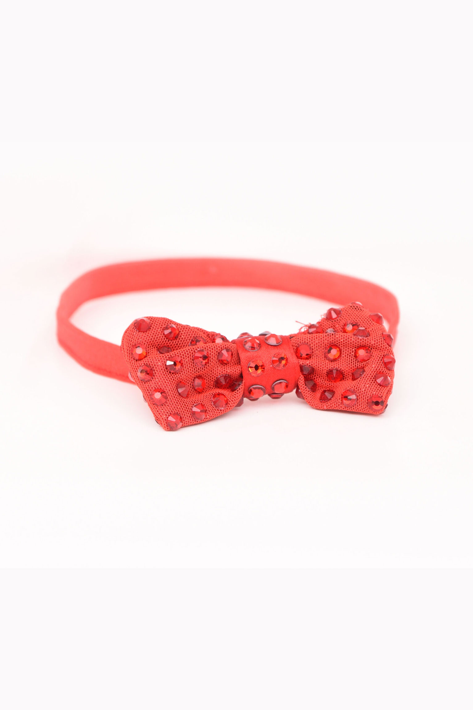 Red Crystal Bow Stretchy Headband