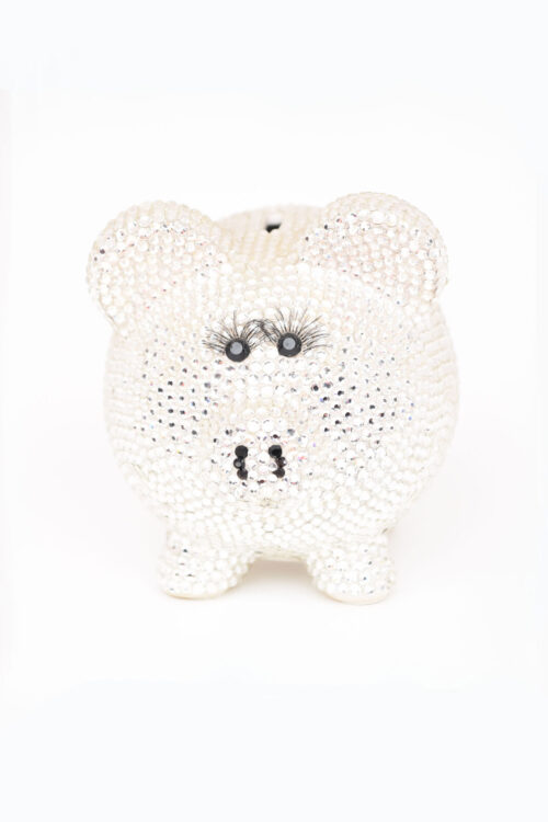 Small Crystal Crystallized Piggy Bank With Eyelashes