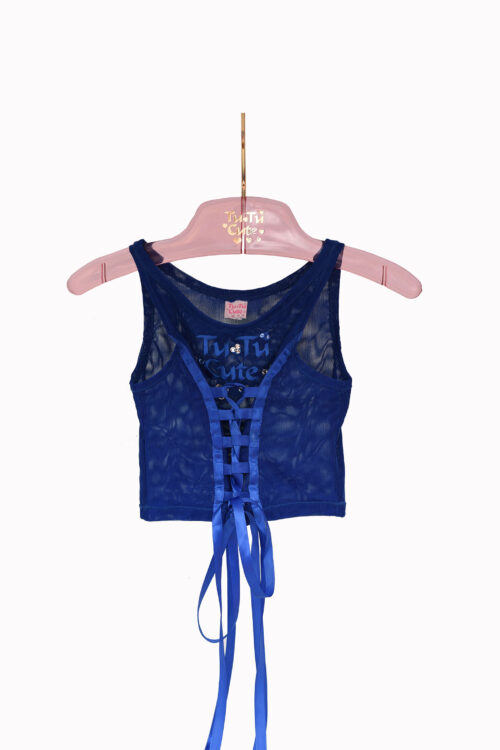 Blue Mesh Corset Tank