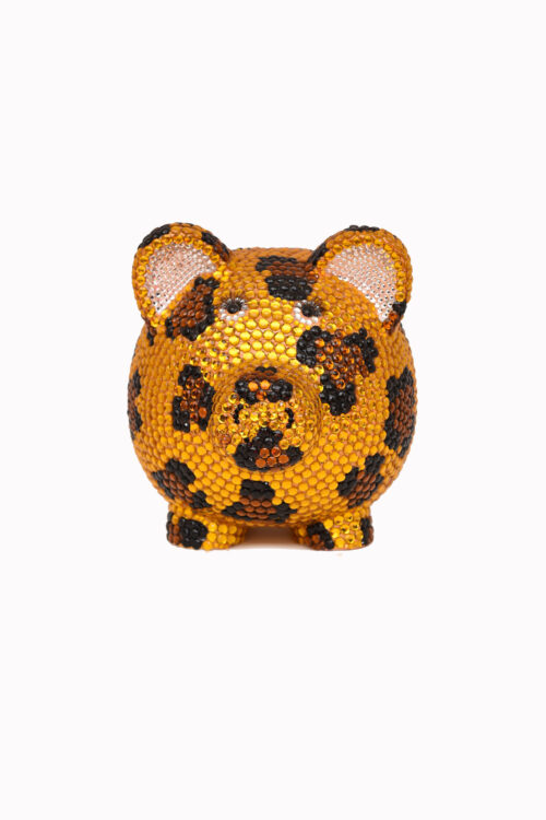 Large Leopard Crystal Piggy Bank