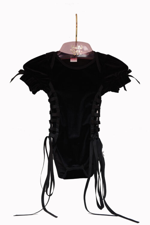 Luxe Velvet Tutu Onesie: Black