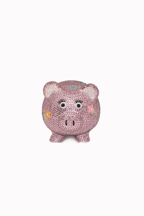 Medium Floral Crystal Piggy Bank