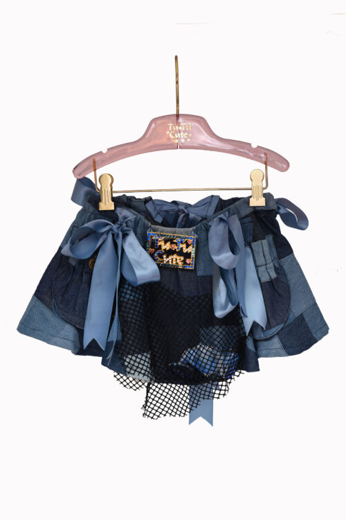 Patchwork Denim Tutu Overlay